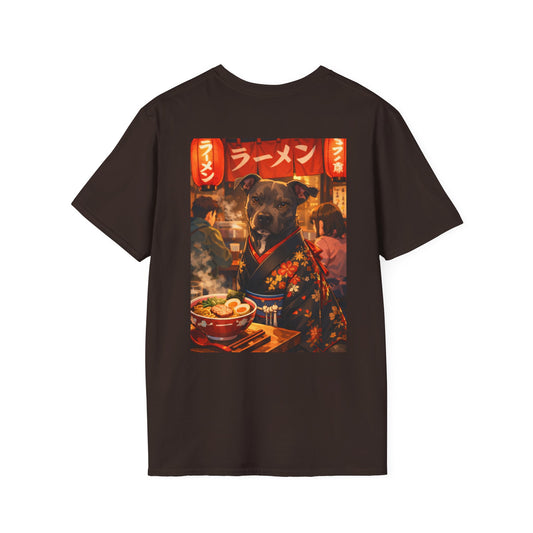 The NAMI Dog Ramen Kimono T-Shirt Full Colour - Dark Chocolate / S - T-Shirt