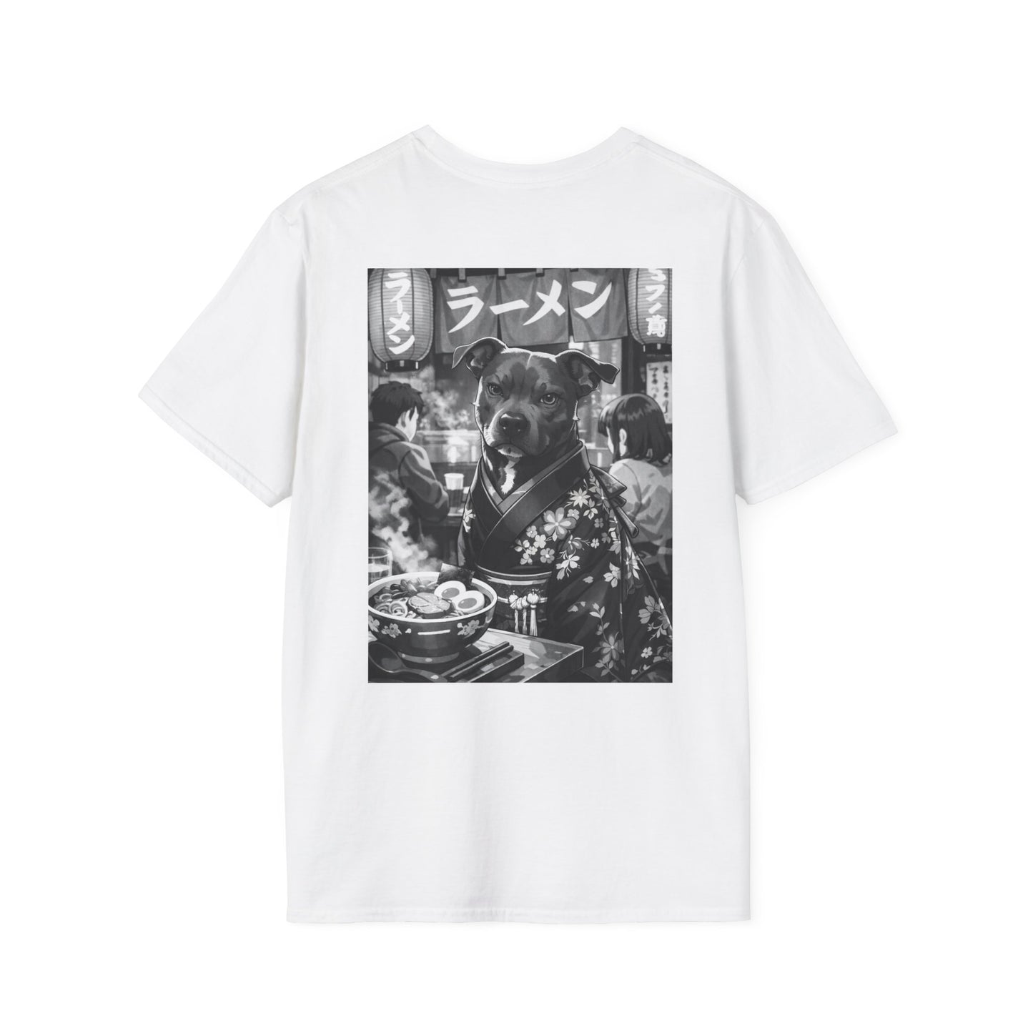 The NAMI Dog Ramen Kimono T-Shirt Black White - White / S - T-Shirt