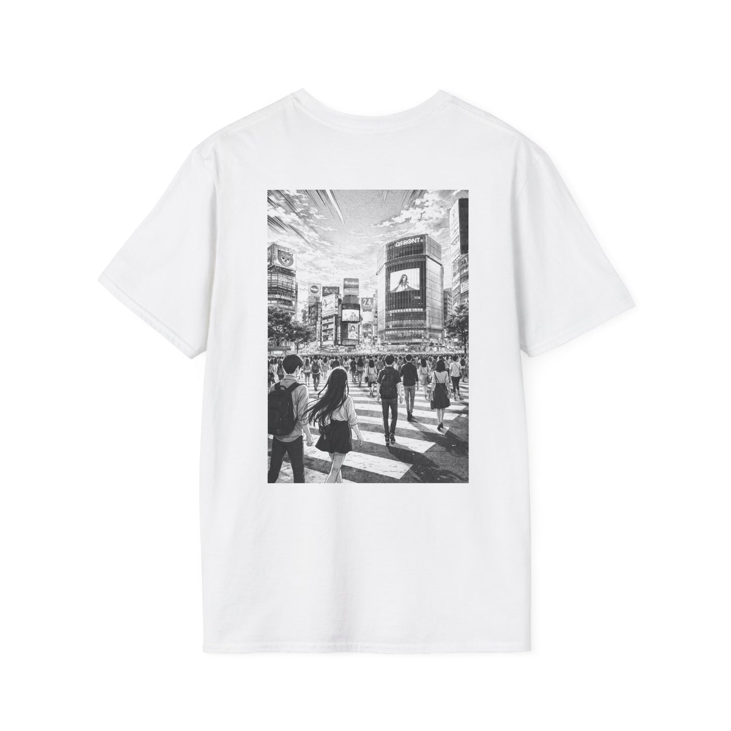 The NAMI Shibuya Tokyo Streetscape T-Shirt Black White - White / S - T-Shirt