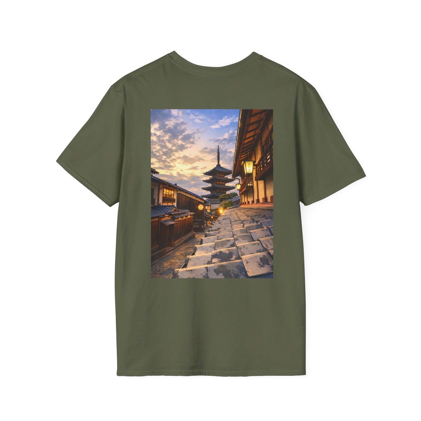 The NAMI Kyoto Day Streetscape T-Shirt Full Colour - Military Green / S - T-Shirt