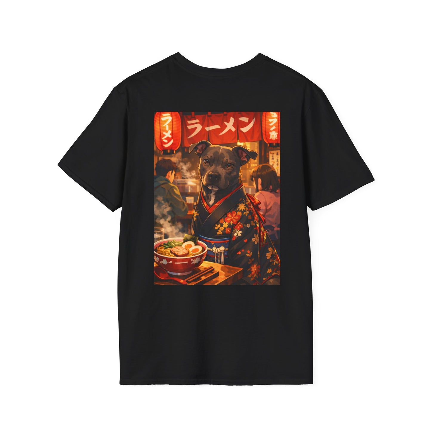 The NAMI Dog Ramen Kimono T-Shirt Full Colour - Black / S - T-Shirt