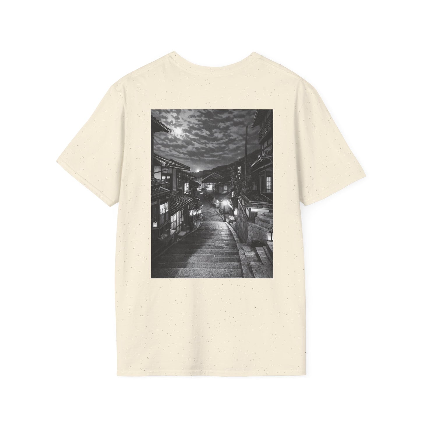The NAMI Kyoto Night Streetscape T-Shirt Black White - Natural / S - T-Shirt