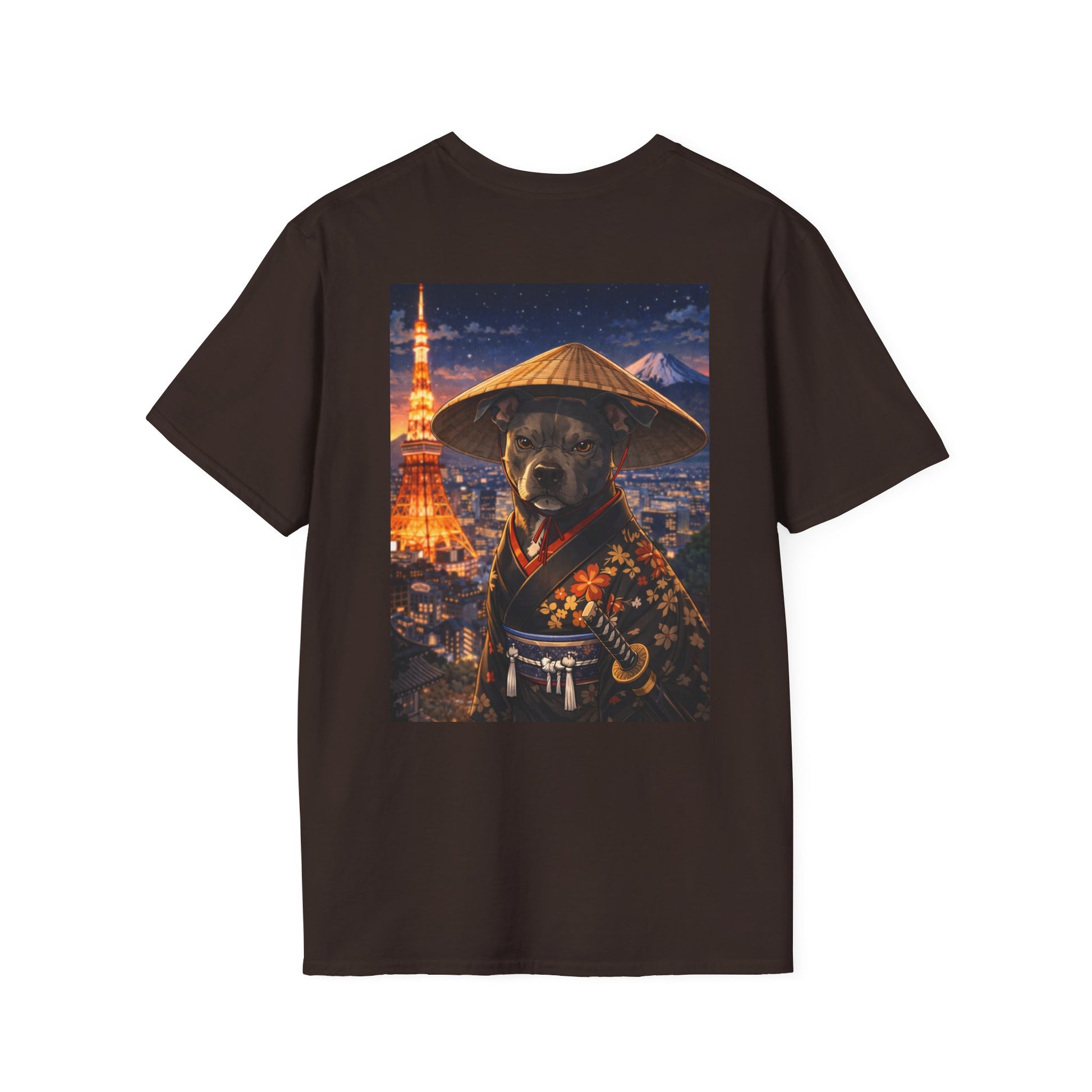 The NAMI Dog Samurai T-Shirt Full Colour - Dark Chocolate / S - T-Shirt