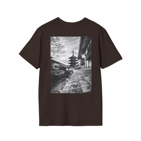 The NAMI Kyoto Day Streetscape T-Shirt Black White - Dark Chocolate / S - T-Shirt