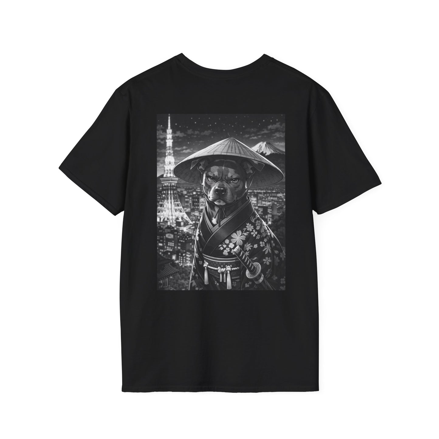 NAMI Dog Samurai T-Shirt (Black & White) - Black / S - T-Shirt