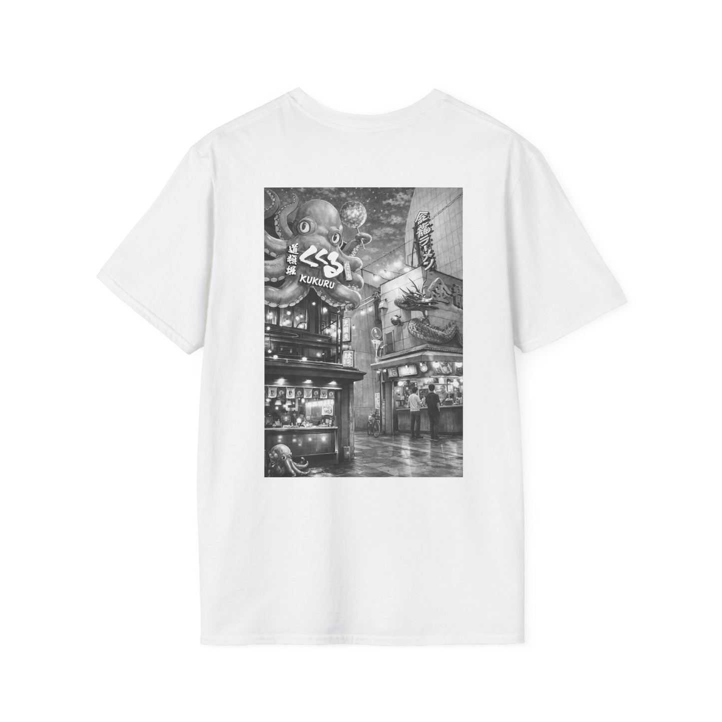 The NAMI Osaka Streetscape Kukuru T-Shirt Black White - White / S - T-Shirt