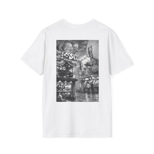 The NAMI Osaka Streetscape Kukuru T-Shirt Black White - White / S - T-Shirt