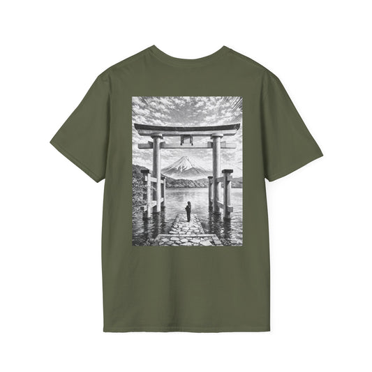 The NAMI Torii Hakone T-Shirt Black White - Military Green / S - T-Shirt