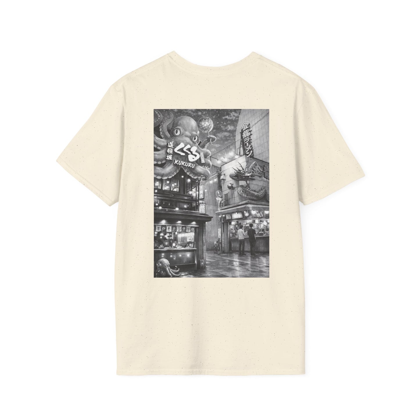 The NAMI Osaka Streetscape Kukuru T-Shirt Black White - Natural / S - T-Shirt