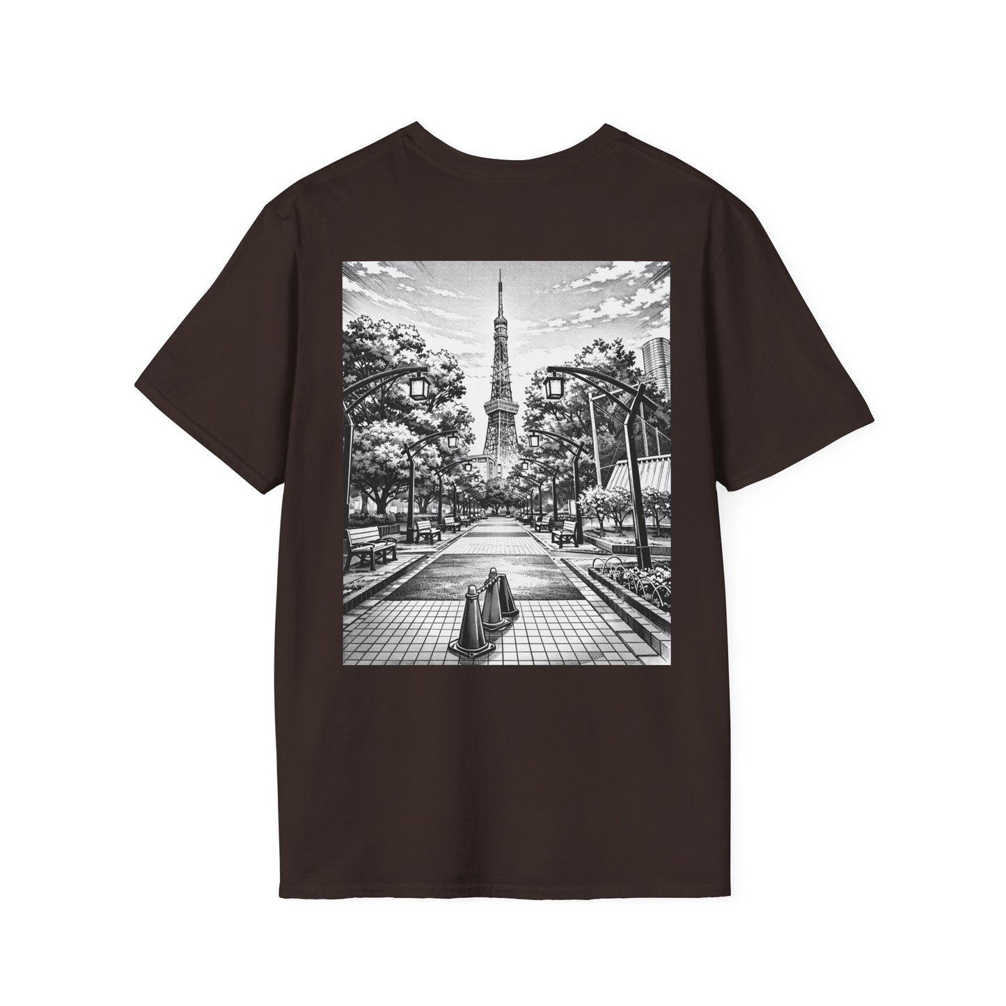 The NAMI Tokyo Tower T-Shirt Black White - Dark Chocolate / S - T-Shirt