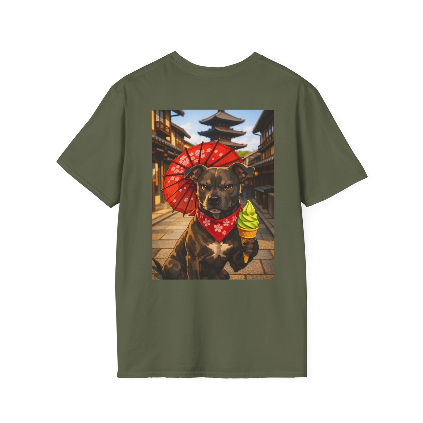 The NAMI Dog Ice Cream Gion T-Shirt Full Colour - Military Green / S - T-Shirt