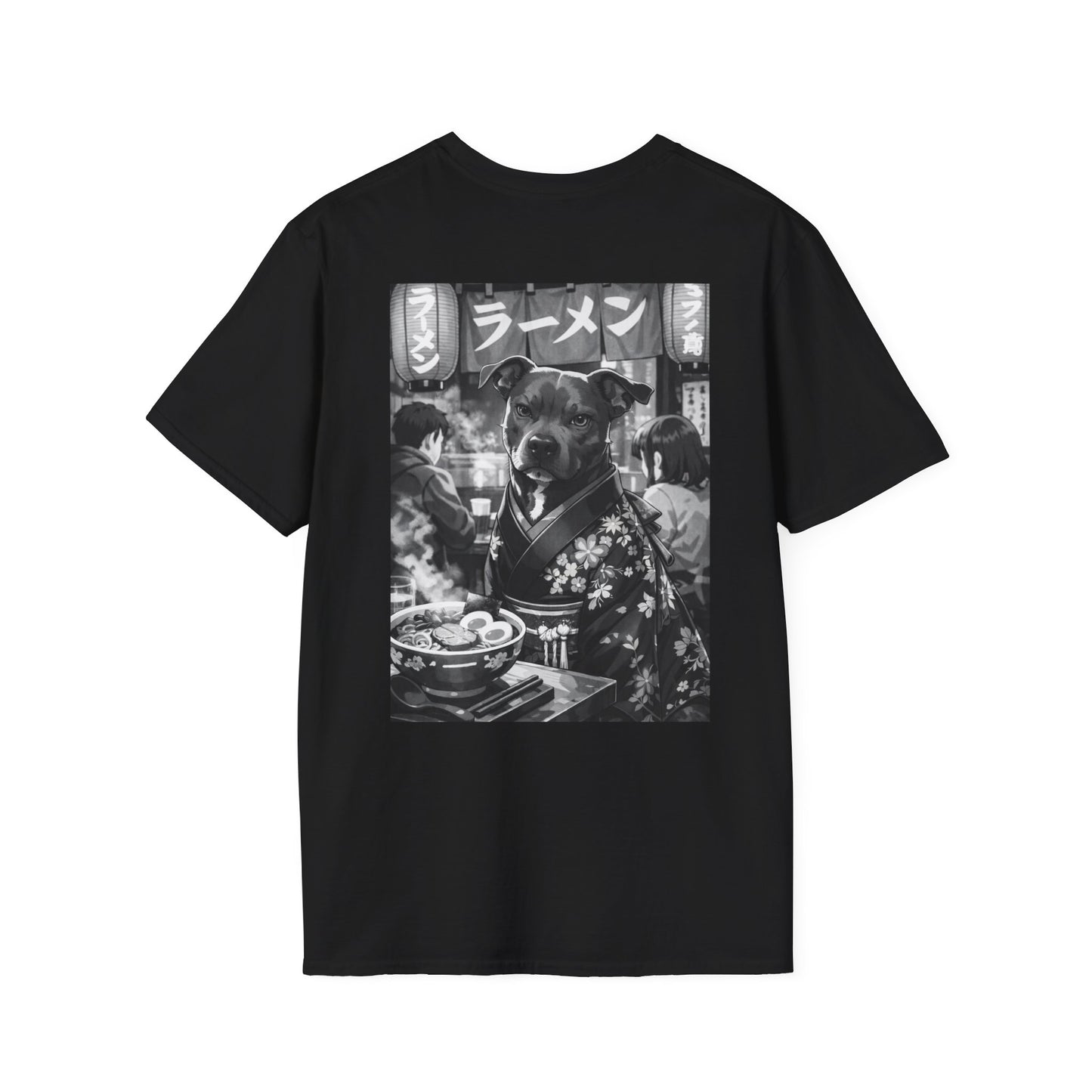 The NAMI Dog Ramen Kimono T-Shirt Black White - Black / S - T-Shirt