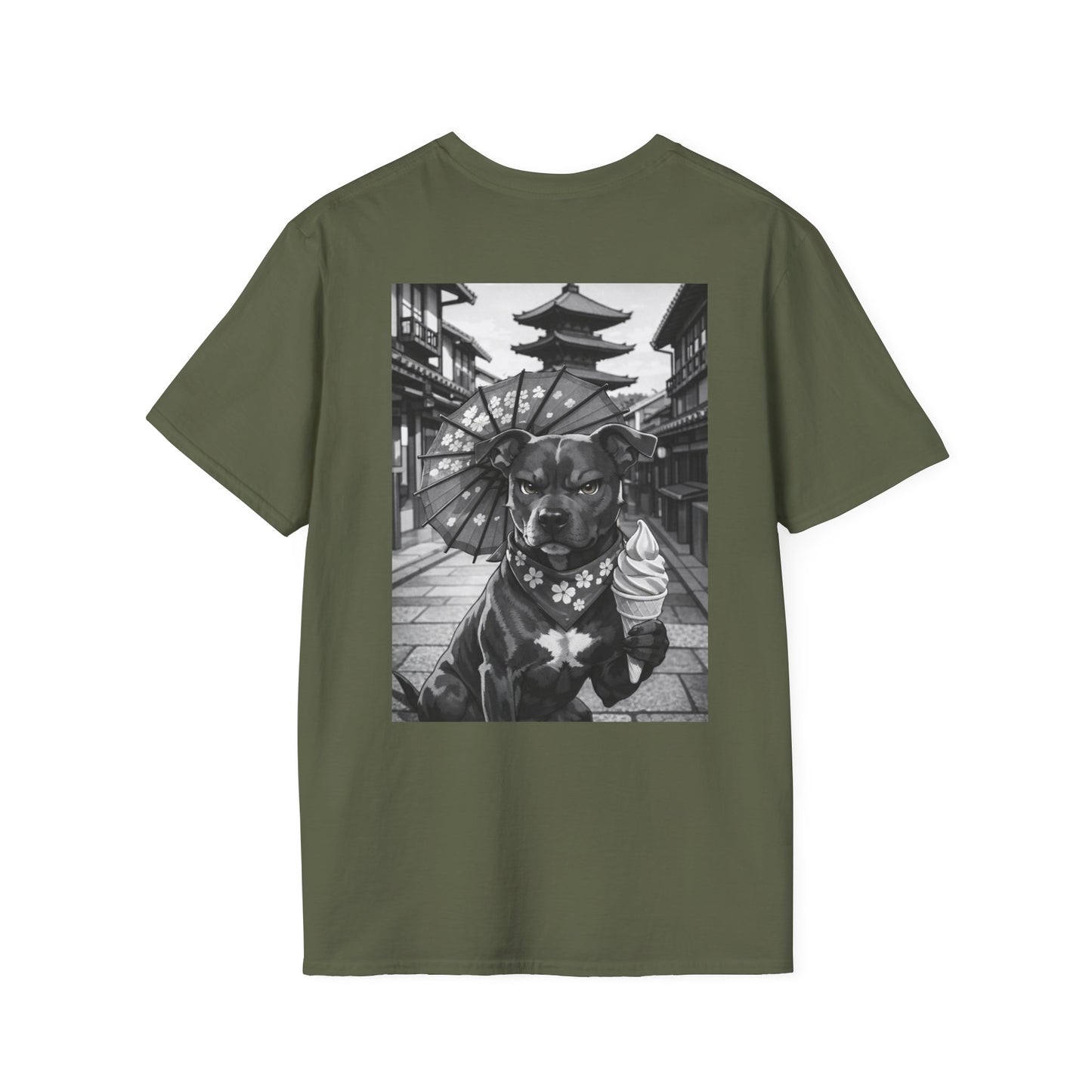 The NAMI Dog Ice Cream Gion T-Shirt Black White - Military Green / S - T-Shirt