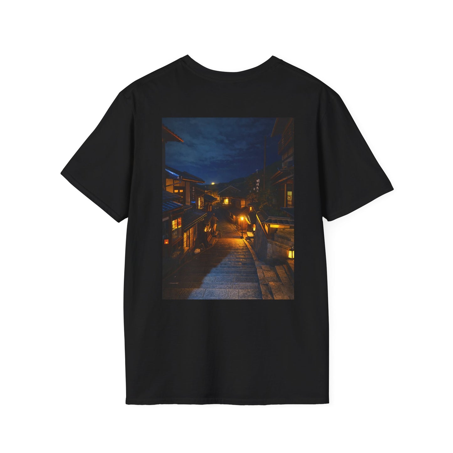 The NAMI Kyoto Night Streetscape T-Shirt Full Colour - Black / S - T-Shirt